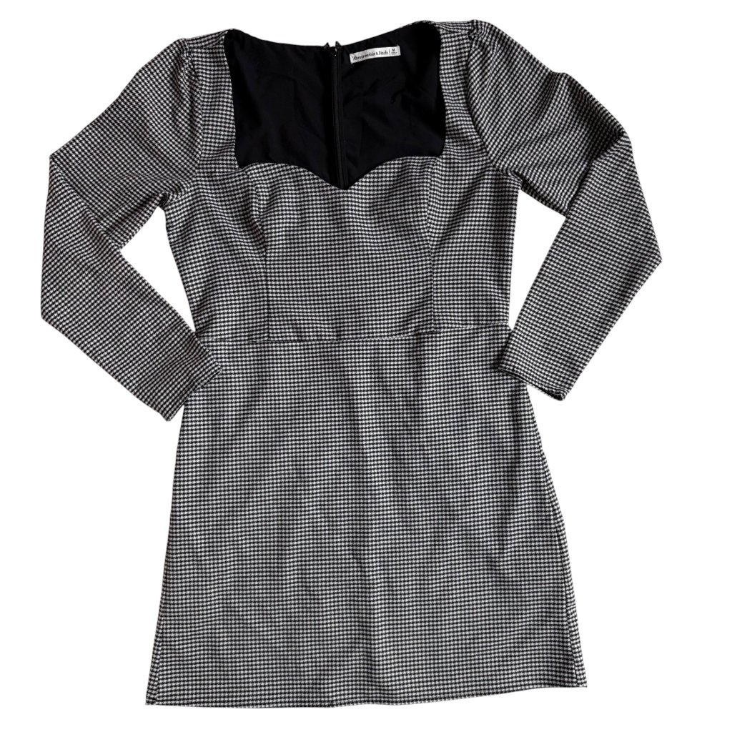 Abercrombie & Fitch Sweetheart Slim Mini Dress (Houndstooth) - Size Medium